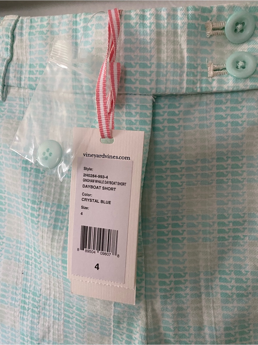 Vineyard Vines Mint Plaid Shorts - Picture 4 of 4